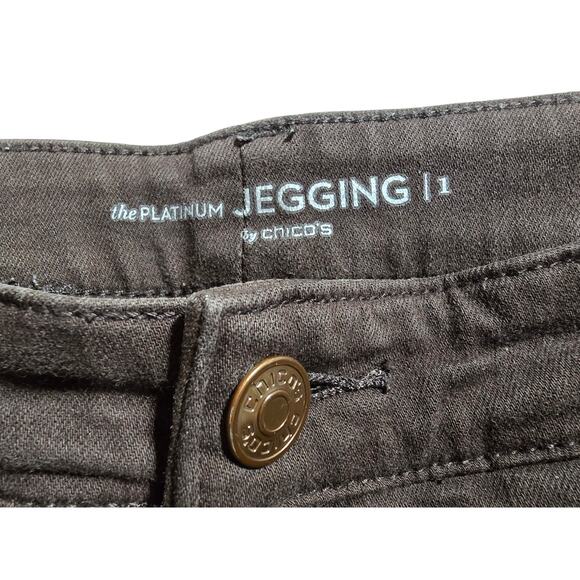 Chico Brown Denim Straight Leg Platinum Jegging Chico Size 1, US Size 12 - Picture 4 of 6